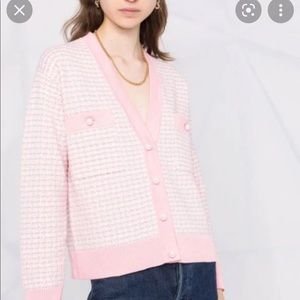 NWT sandro pink tweed cardigan